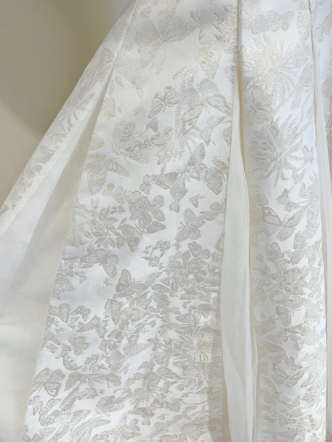 Retro Palace Ivory A-Line Square Neck Strap Jacquard Tulle Prom Dress Evening Dress
