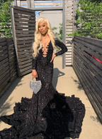 Princess Black Girl Long Prom Dress Mermaid Dress