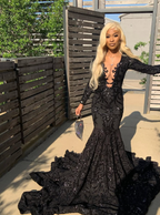 Princess Black Girl Long Prom Dress Mermaid Dress