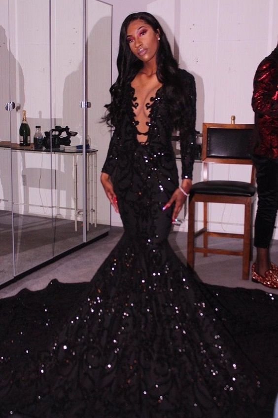 Princess Black Girl Long Prom Dress Mermaid Dress Main image