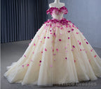 Romantic Heart  Off-the-Shoulder Tulle Quinceaera Dress