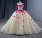 Romantic Heart  Off-the-Shoulder Tulle Quinceaera Dress