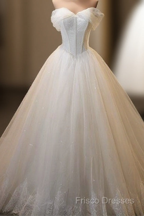 Romantic Tulle Ball Gown Corset Wedding Dress For Bride Formal Prom Dress Main image
