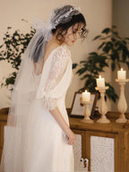 Romantic Wedding Gown Bridal Dress A Line Square Neck Satin Wedding Dress Ivory Wedding Dresses Modest Wedding Gowns