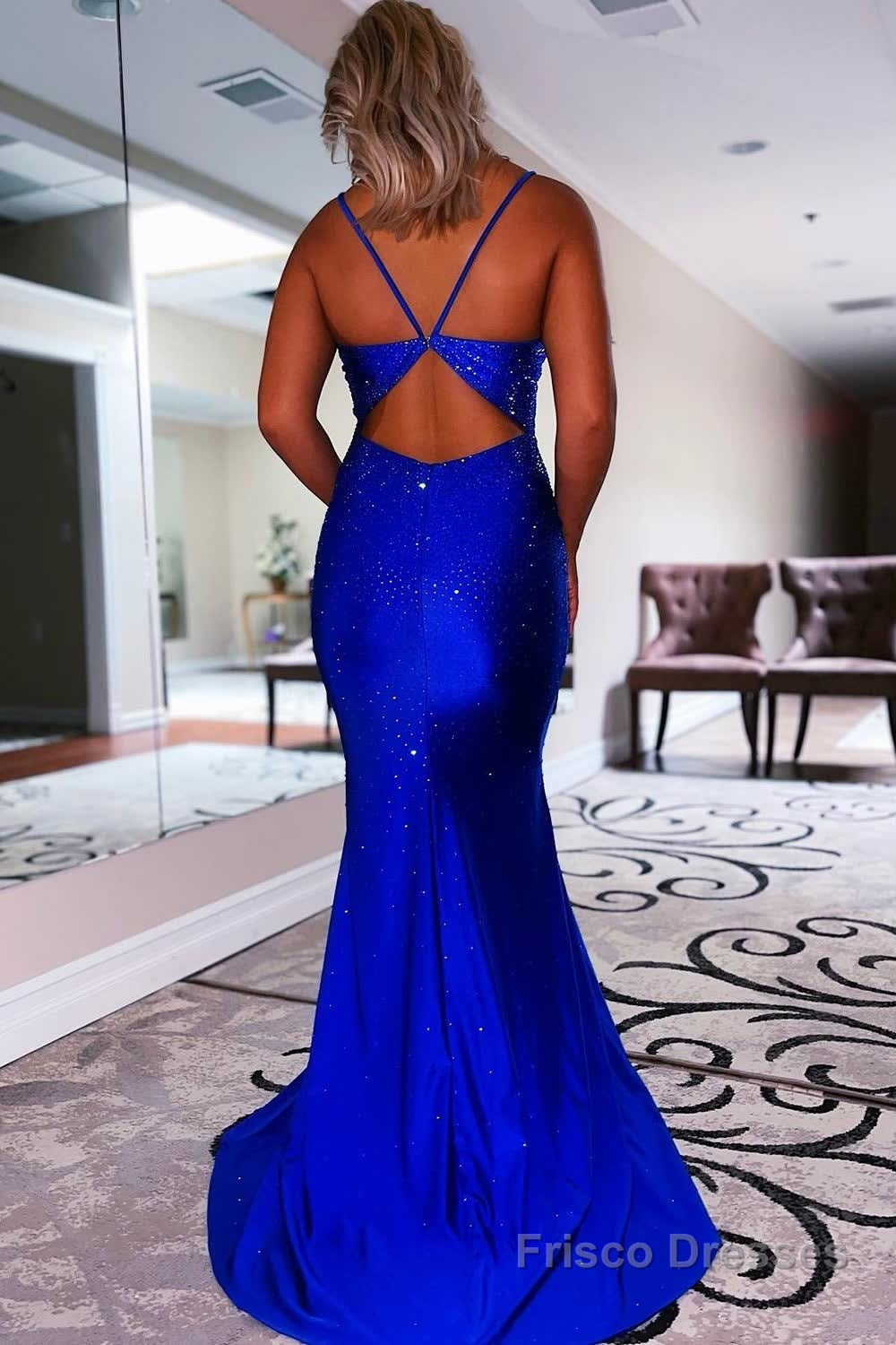 Royal Blue Beading Mermaid Prom Dress Secondary image