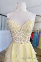 Royal Blue Chiffon Sweetheart Ruffle Tiered Long Formal Prom Dress