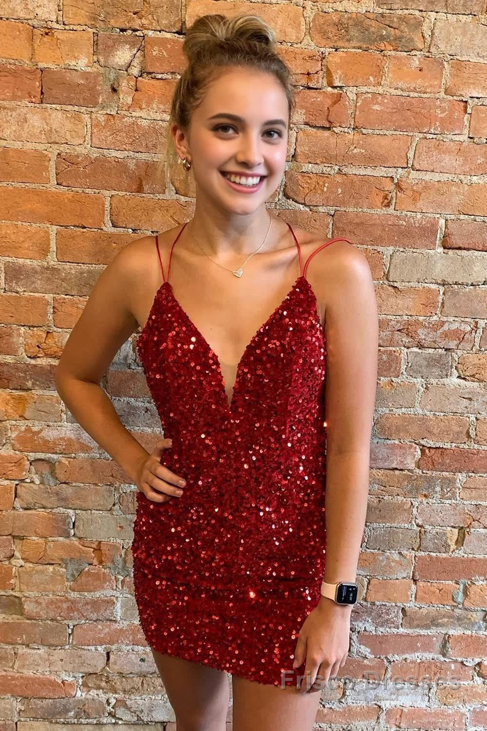 Royal Blue Criss-Cross Straps Sequins Tight Short Hoco Dress Secondary image