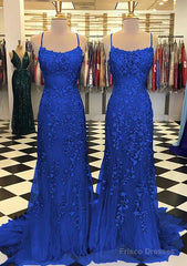 Royal Blue Formal Prom Dresses Sexy Long Lace Evening Dress Uk