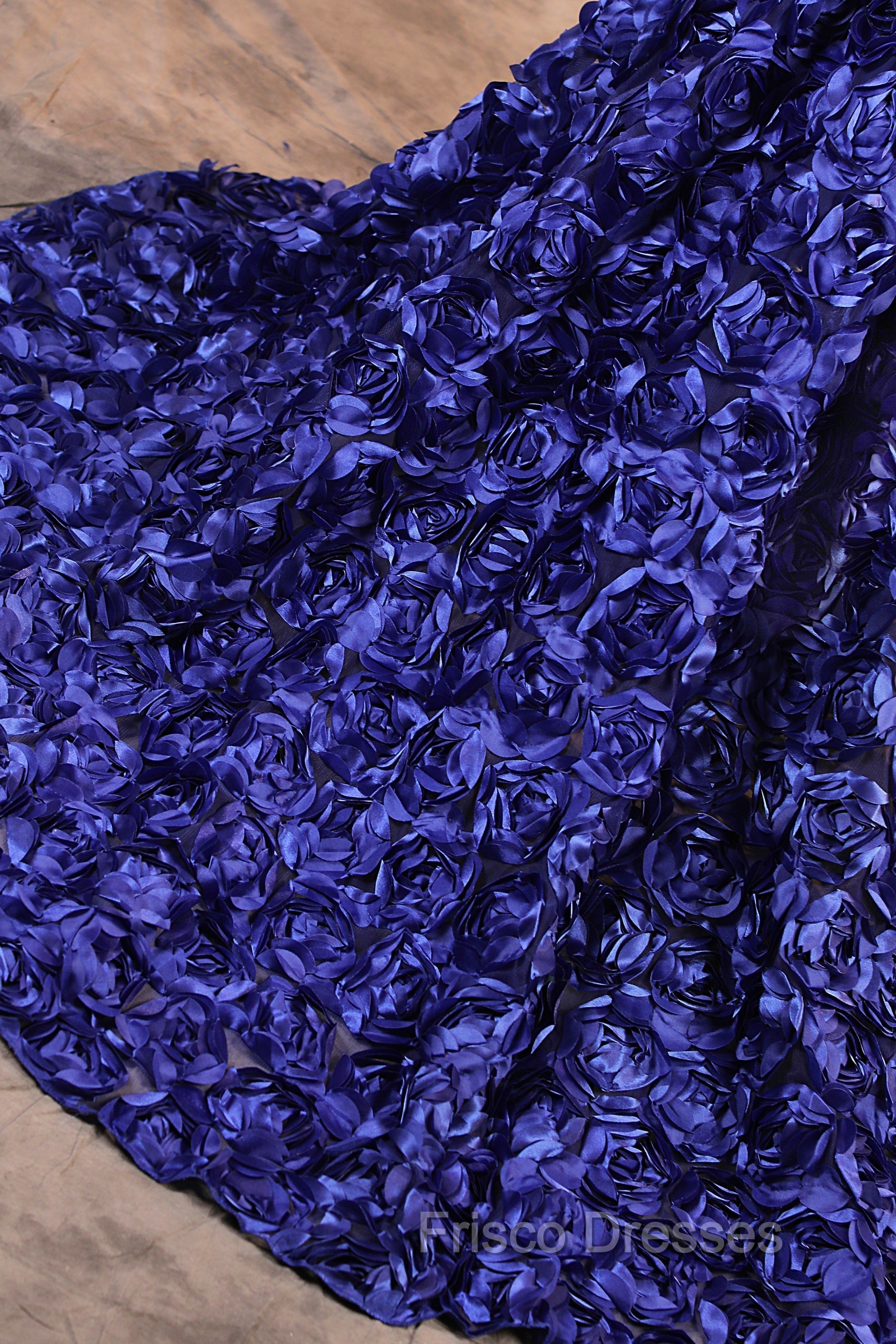 Royal Blue Mermaid Formal Prom Dress Sequined Lace Flowers Halter Neck Backless Long Gowns