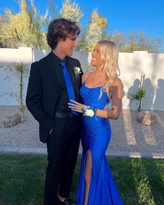 Royal Blue Prom Dresses Long Evening Dresses With Slit