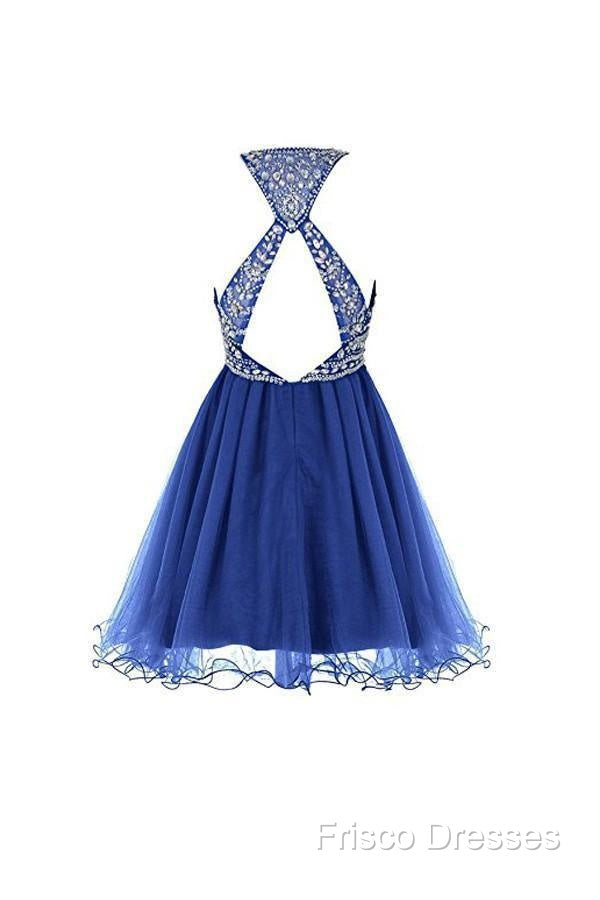 Royal Bule Tulle Homecoming Dress Short Formal Prom Gowns