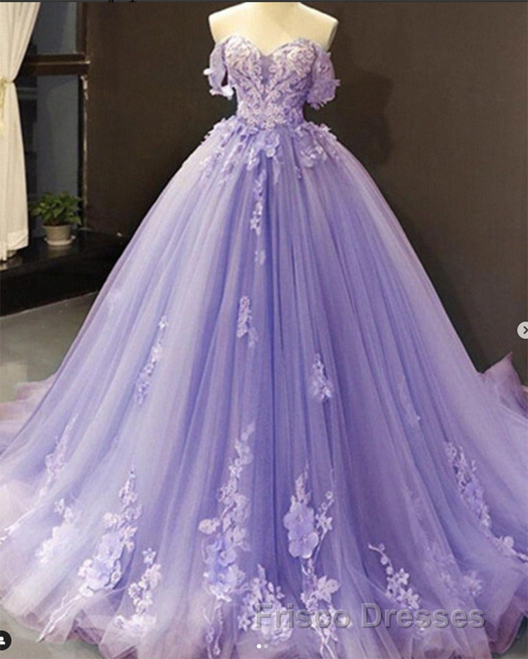 Princess Quinceanera Dress Off The Shoulder Applique Sweet 16 Party Formal Prom Gowns
