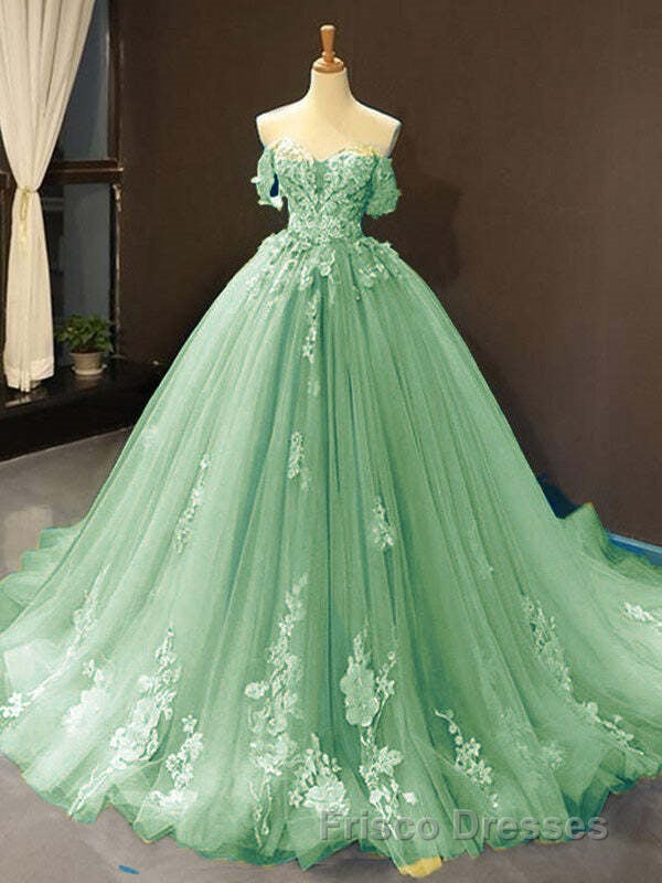Princess Quinceanera Dress Off The Shoulder Applique Sweet 16 Party Formal Prom Gowns