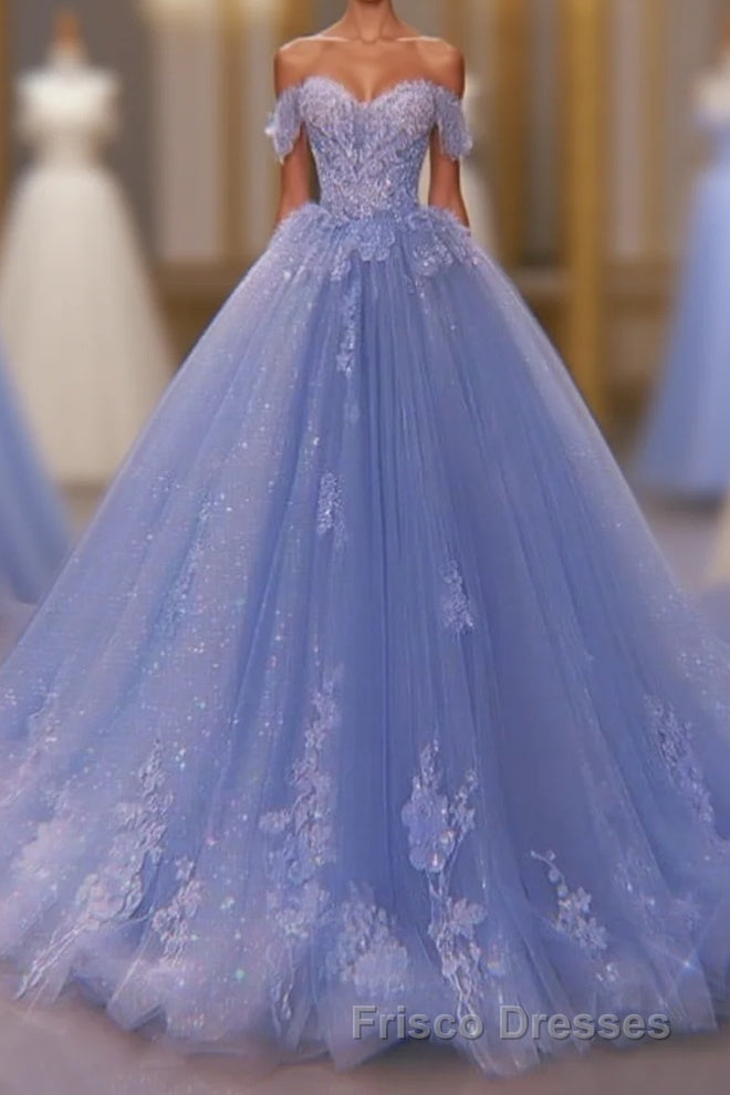 Princess Quinceanera Dress Off The Shoulder Applique Sweet 16 Party Formal Prom Gowns Main image