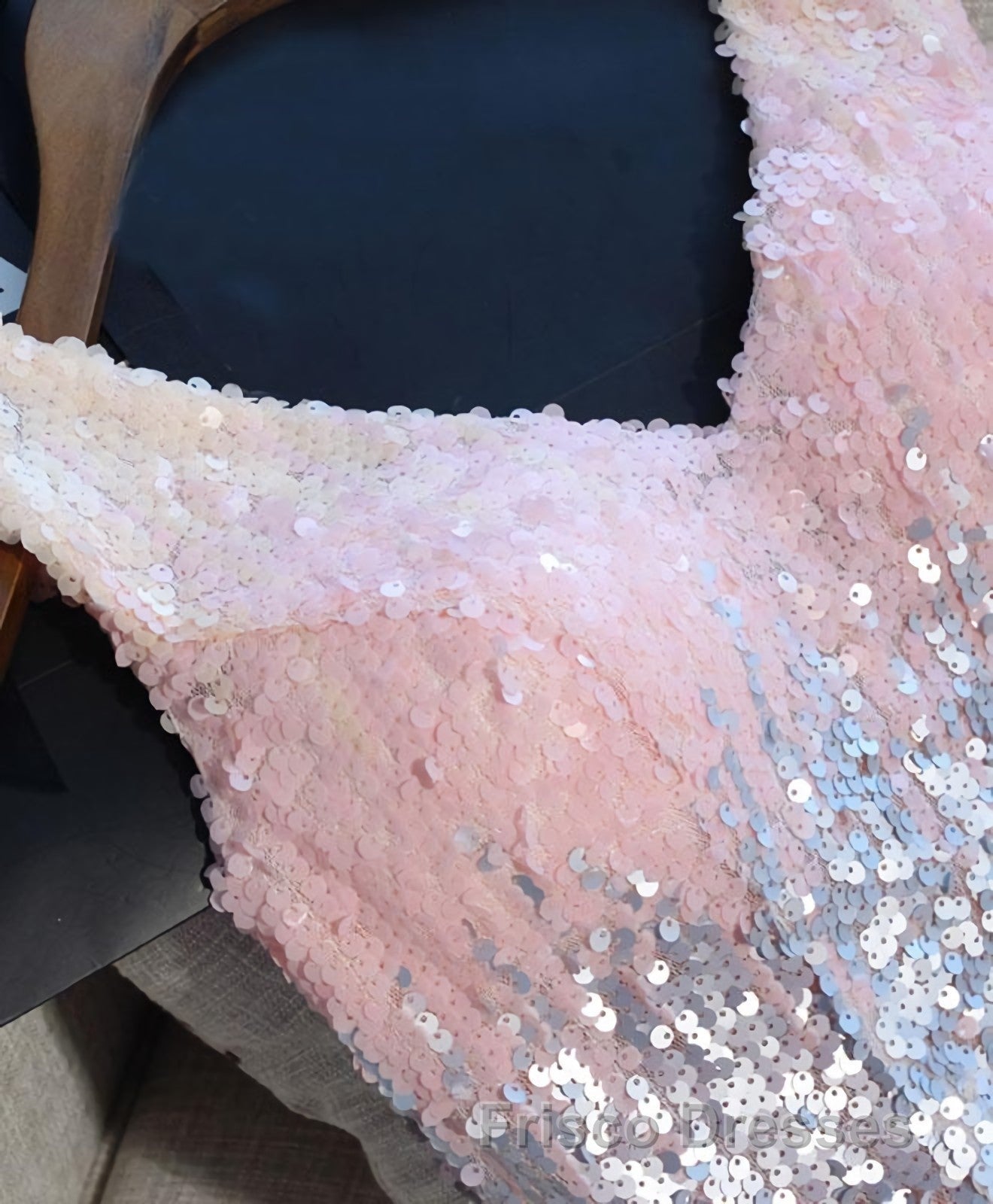 Cute Pink V Neck Tulle Seqsuins Short Formal Prom Dress, Cocktail Dress