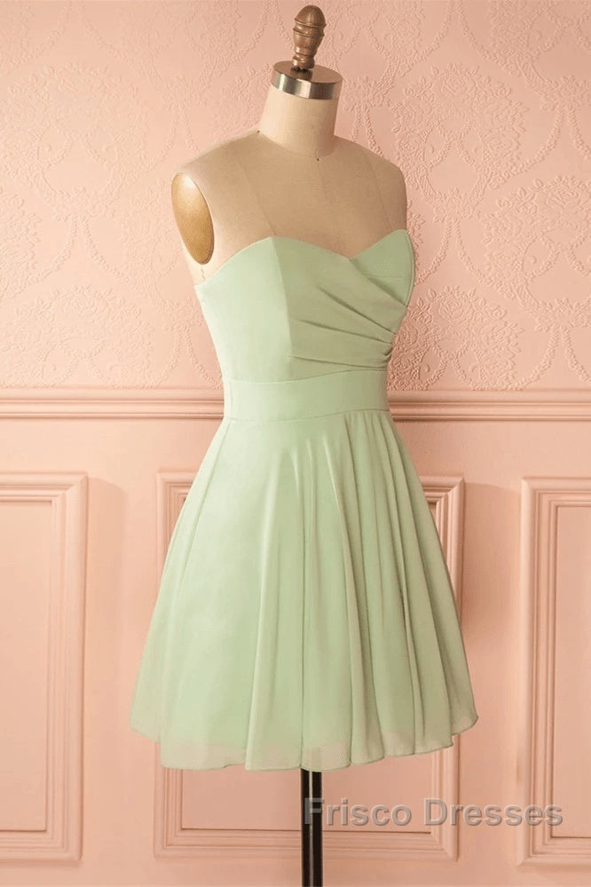Sage Green Strapless A-Line Short Party Dress Homecoming Dress Secondary image