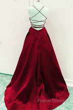 Satin Empire Formal Prom Dress Lace Up Back