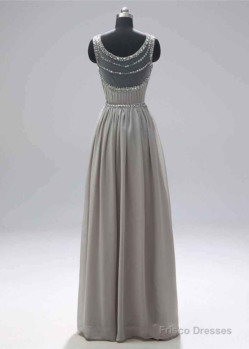 Scoop Neck  Sleeveless Beading Evening Dresses