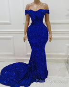 Sequin Off The Shoulder Formal Prom Dress