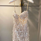 Sequin Prom Dresses, Sheath Short Prom Dresses