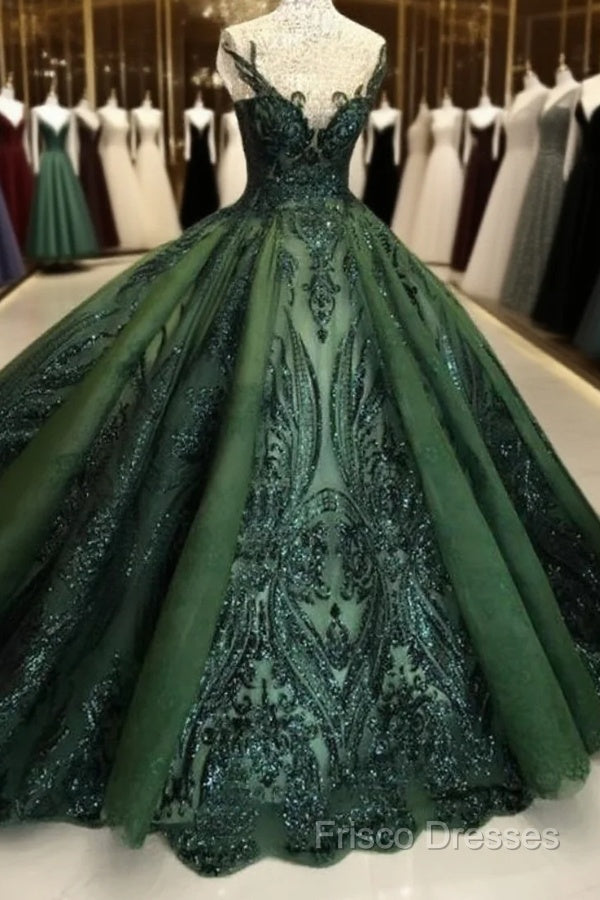 Sequin Sparkly Off The Shoulder Ball Gown Formal Prom Dress Sweet 16 Dress Main image