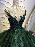 Sequin Sparkly Off The Shoulder Ball Gown Wedding/Prom Dress