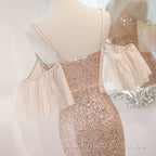 Sequins And Tulle Mermaid Long Party Dress Formal Prom Dress, Off Shoulder Formal Dress