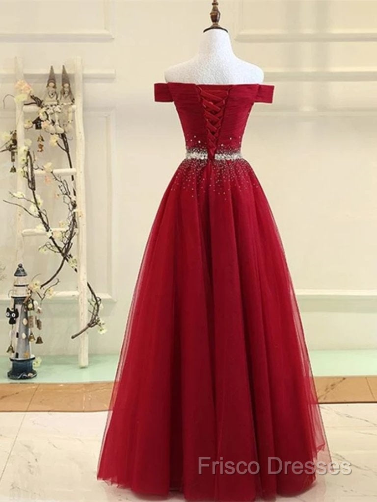 Sequins Burgundy Long Off The Shoulder Formal Prom Dress Secondary image