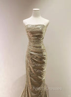 Sequins Mermaid Scoop Long Evening Dress, Long Formal Prom Dress Party Dress