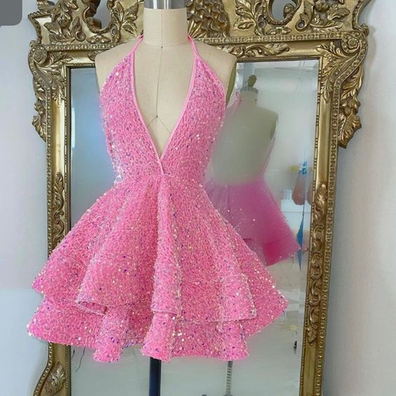 Sexy 17Th Birthday Dresses Short Pink Homecoming Dresses Birthday Outfits Main image