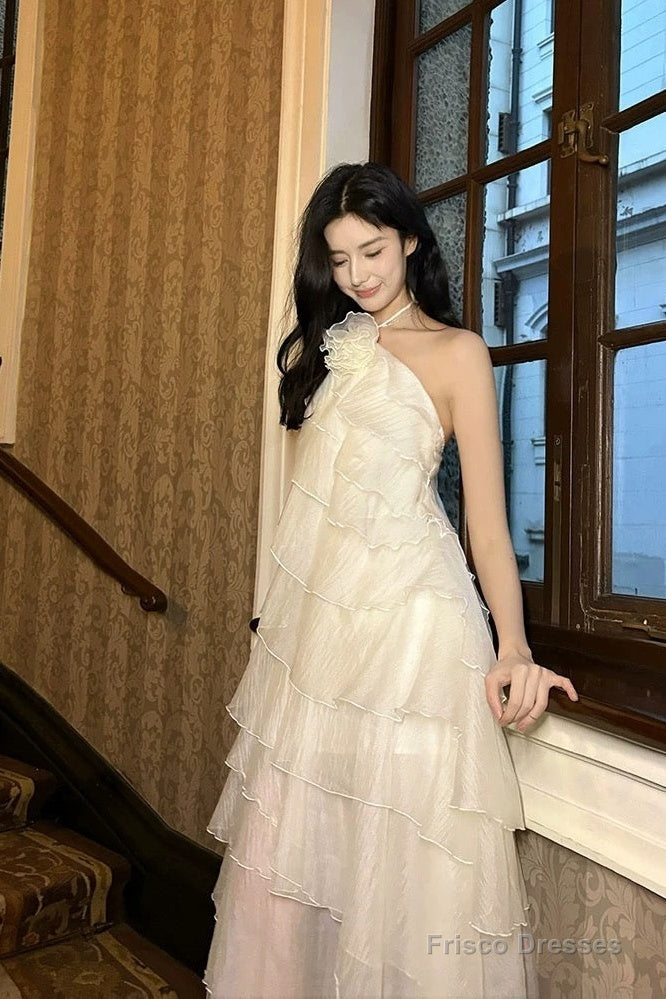 Sexy A Line Halter Neckline Chiffon Ruffles Evening Dress Prom Dresses Secondary image