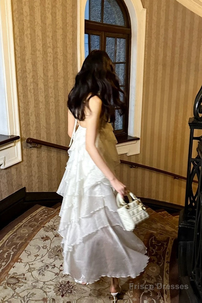 Sexy A Line Halter Neckline Chiffon Ruffles Evening Dress Prom Dresses Main image