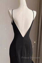 Sexy A Line Long Senior Chiffon Black Formal Prom Dress Formal Dress
