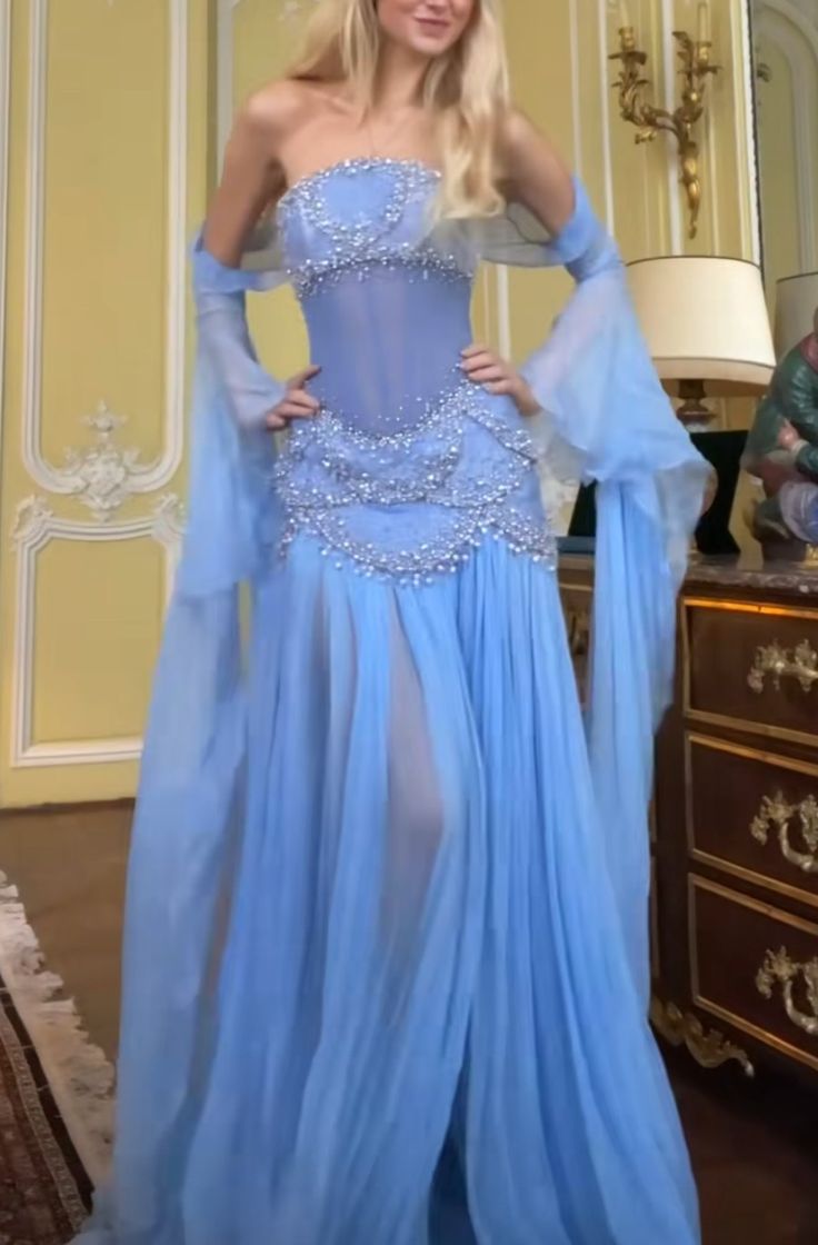 Sexy A Line Off The Shoulder Maxi Long Party Light Blue Chiffon Prom Dresses Evening Dress Main image