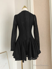 Sexy A Line Scoop Neckline Black Holiday Dress Travel Vacation Dresses Short Birthday Dress