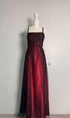 Sexy A Line Spaghetti Straps Burgundy Long Evening Dress Party Dress Prom Dresses