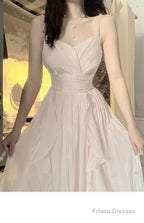 Sexy A Line Spaghetti Straps Champagne Prom Dresses Night Dress Birthday Outfits