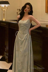 Sexy A Line Spaghetti Straps Green Floral Ruffles Prom Dresses Birthday Outfits Evening Gown