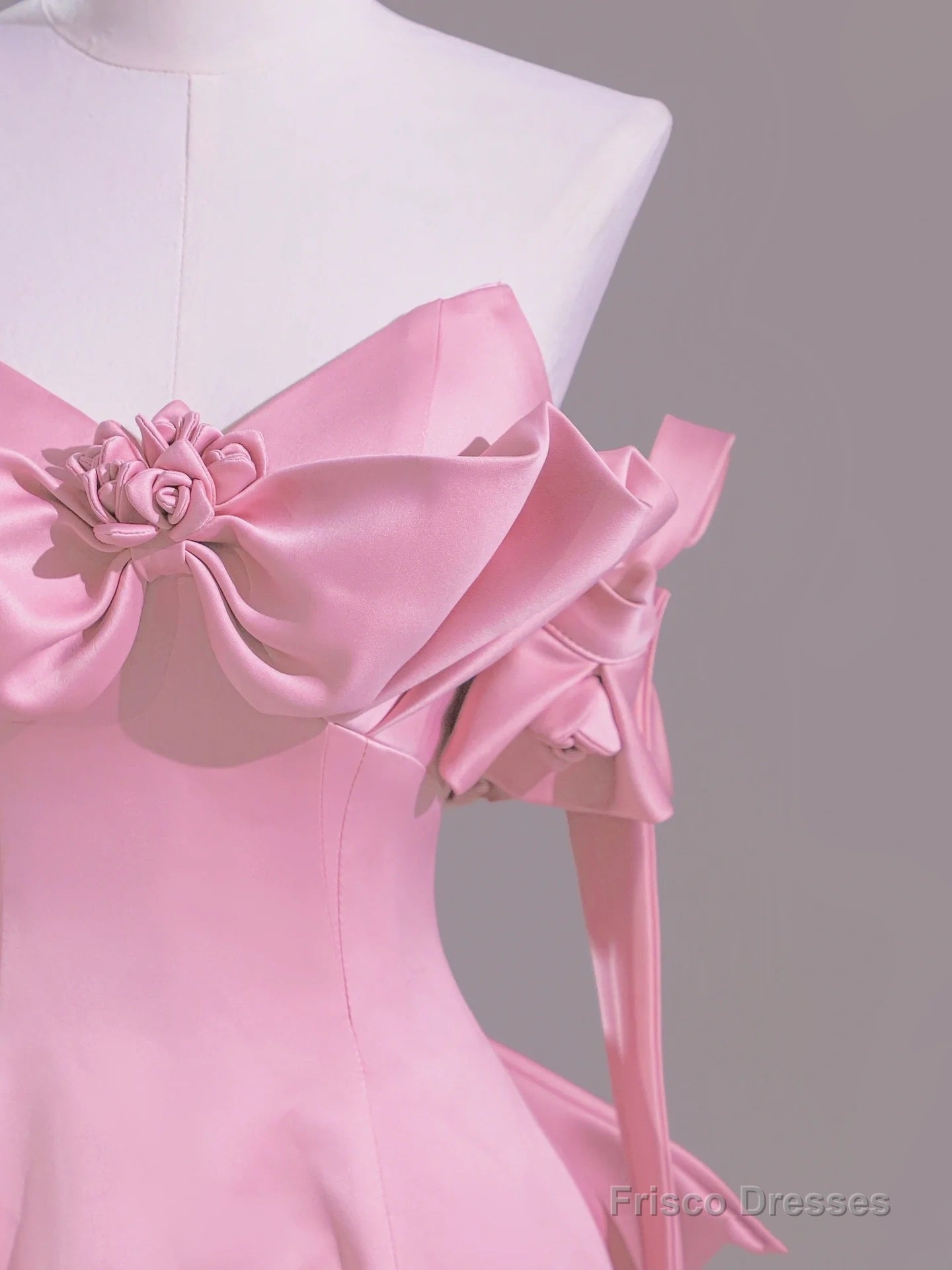 Sexy A Line Sweetheart Pink Satin Long Prom Dress Evening Dress Formal Dress
