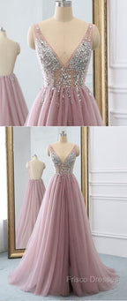Sexy Backless Formal Prom Dress V Neckline, Formal Dress, Formal Dress, Graduation School Party Dance Dress