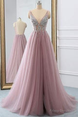 Sexy Backless Prom Dresses V Neckline, Evening Dress, Formal Dresses, Graduation School Party Dance Dress