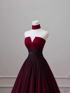 Sexy Ball Gown Strapless Long Burgundy Prom Dress Evening Dresses