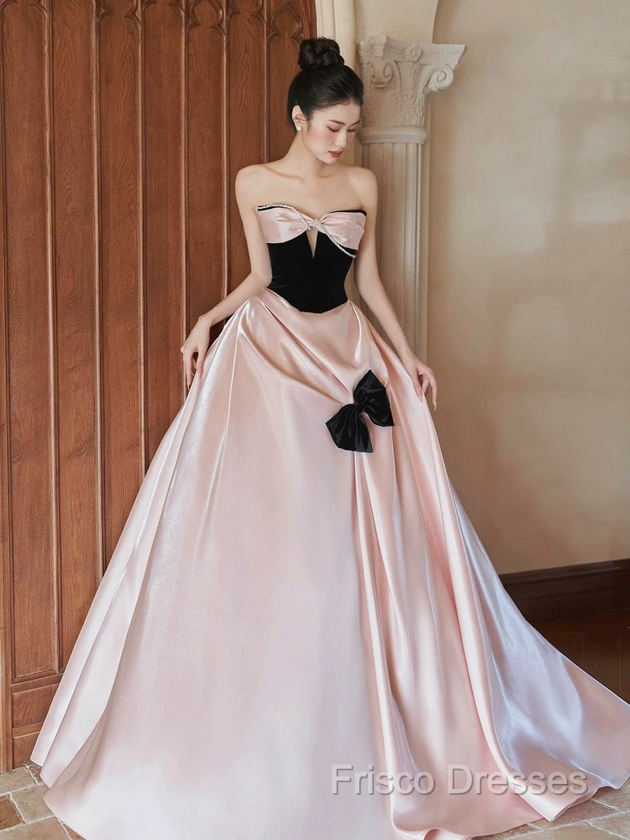 Sexy Ball Gown Sweetheart Neckline Pink Satin Formal Dress Formal Prom Dress