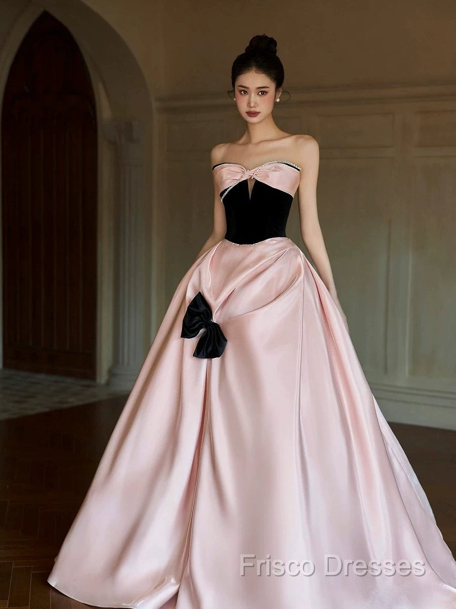 Sexy Ball Gown Sweetheart Neckline Pink Satin Formal Dress Formal Prom Dress