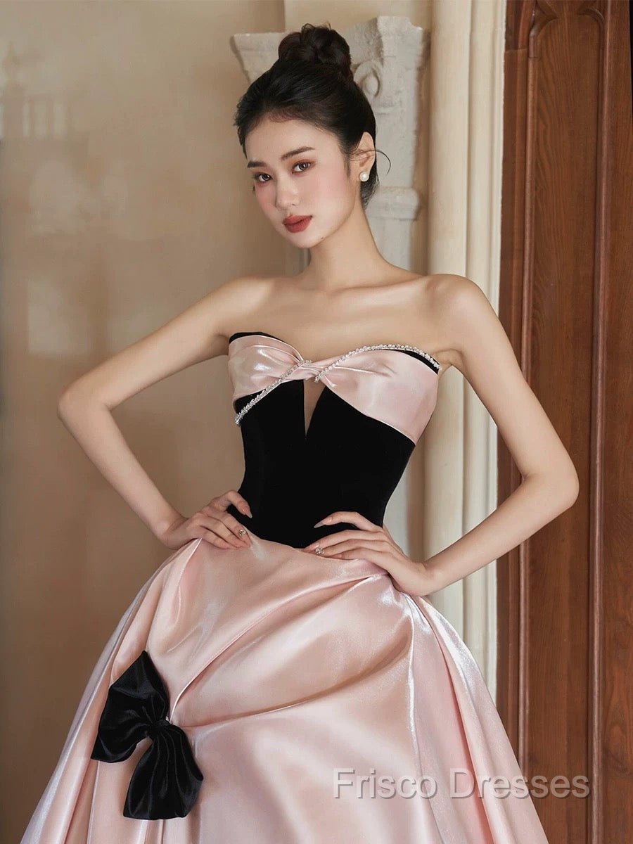 Sexy Ball Gown Sweetheart Neckline Pink Satin Formal Dress Formal Prom Dress