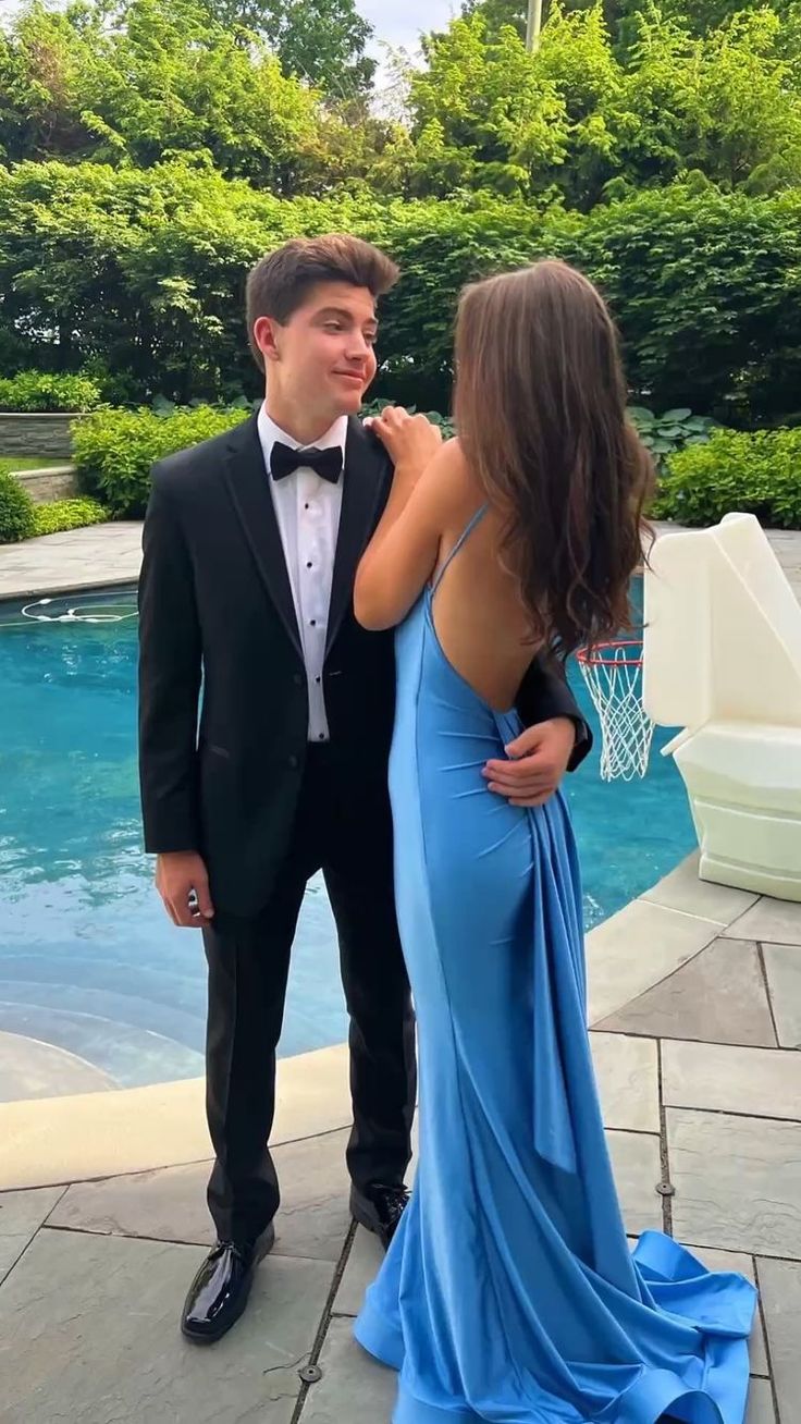 Sexy Blue Mermaid Prom Dresses,Open Back Long Evening Party Dress Secondary image
