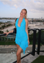 Sexy Chiffon Halter Neck Blue Ruffle 17Th Birthday Homecoming Dress