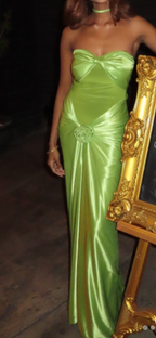Sexy Green Strapless Mermaid Formal Dresses Sweetheart  Evening Dresses Elegant Satin Long Prom Dresses