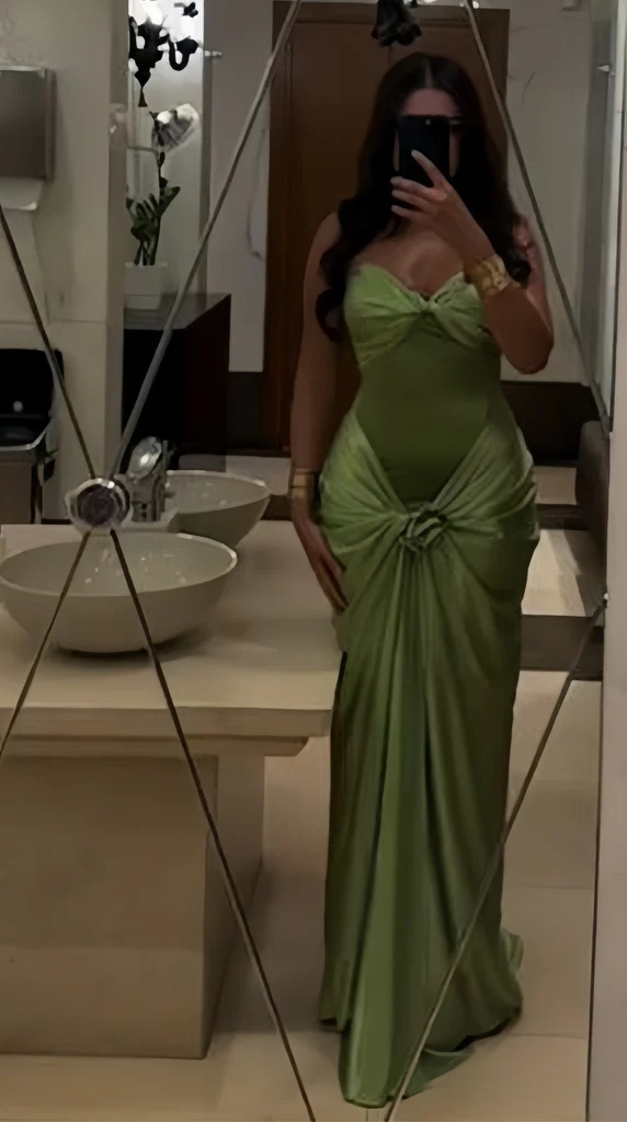 Sexy Green Strapless Mermaid Formal Dresses Sweetheart  Evening Dresses Elegant Satin Long Prom Dresses