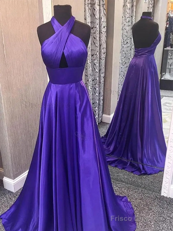 Sexy Halter A-Line Satin Prom Dress, Main image
